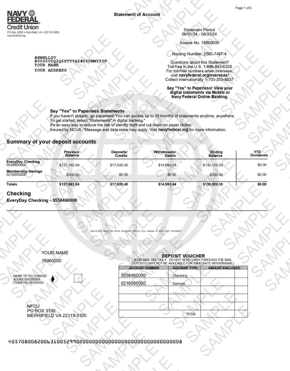 bank statement templates